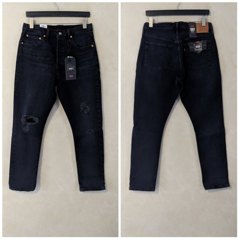 Levi's 501 Wild Bunch Black Distressed Holes - Picture 4 of 4